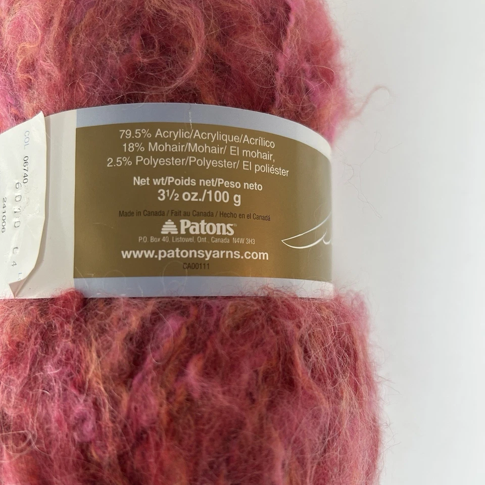 Patons Divine Rosa Oscuro Hilo Color Floral Fantasía 06740 Acrílico Mezcla Mohair Foto 4 de 4