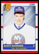 Scott Scissons, 1990-91 Score American, #432, New York Islanders, RC