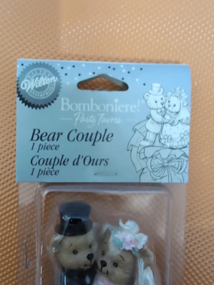 De colección Wilton Bear Pareja 1998 Bomboniere Y Fiesta de Boda Favores Pastelera Foto 3 de 4