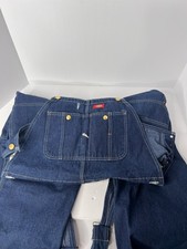Dickies Dungarees Adult 38x30 Blue Overalls Bib Denim Workwear Carpenter Mens