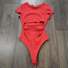 Princess Polly Red Bodysuit with Front Cutouts Size 4