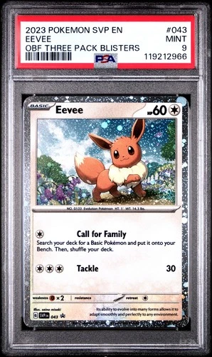 Pokemon - SVP EN-SV Black Star Promo Eevee Obsidian Flames 43 2023 PSA 9