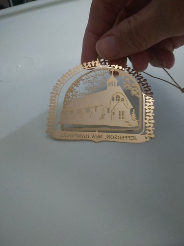 Chiesa cattolica di Sant'Agnese Jefferson NH 24k ottone oro ornamento natalizio 3D - Foto 4 di 4