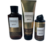 Bath Body Works Men's Honorable Spray Cream 3-IN-1 Body Wash GIFT SET OF 3 NWT