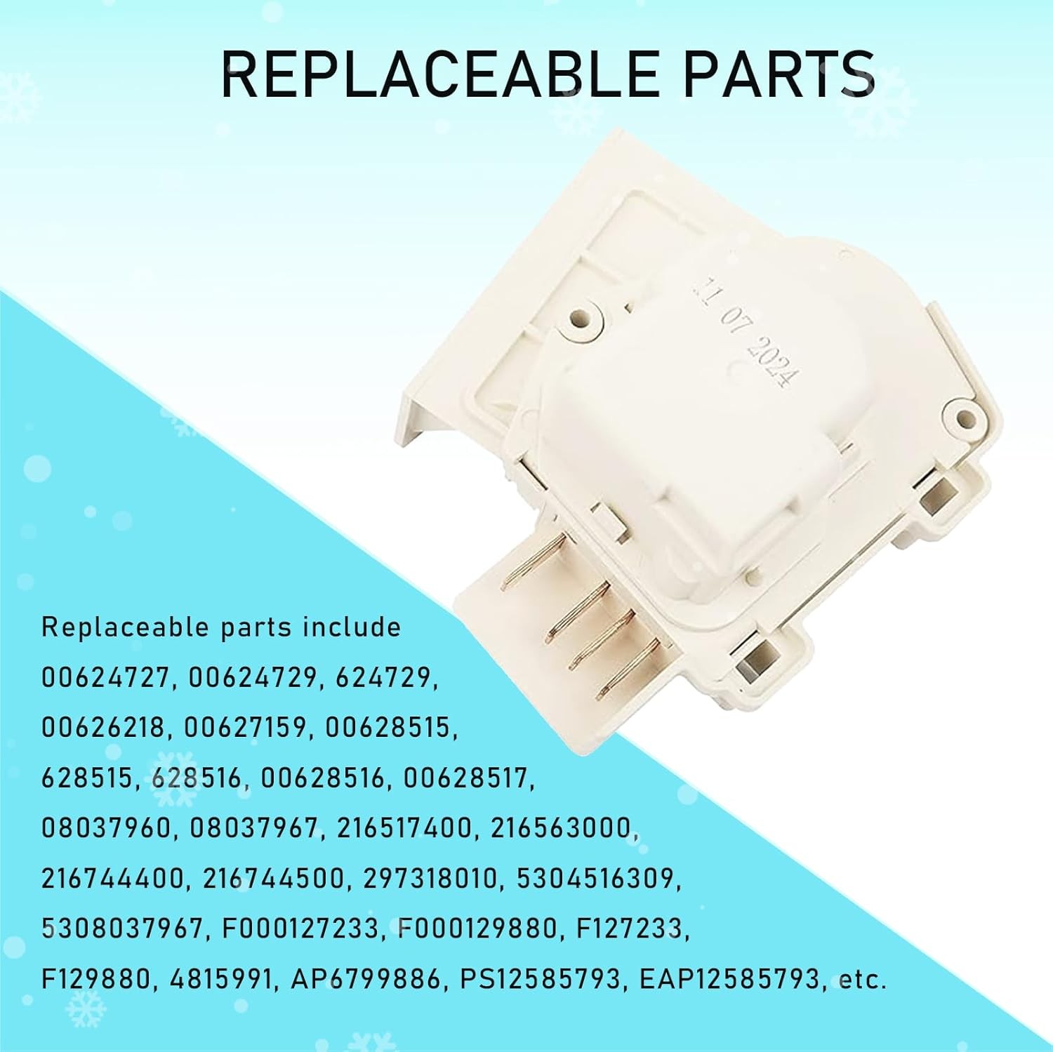Defrost Timer for Frigidaire Refrigerator, AP6799886, PS3502363, 5304518034
