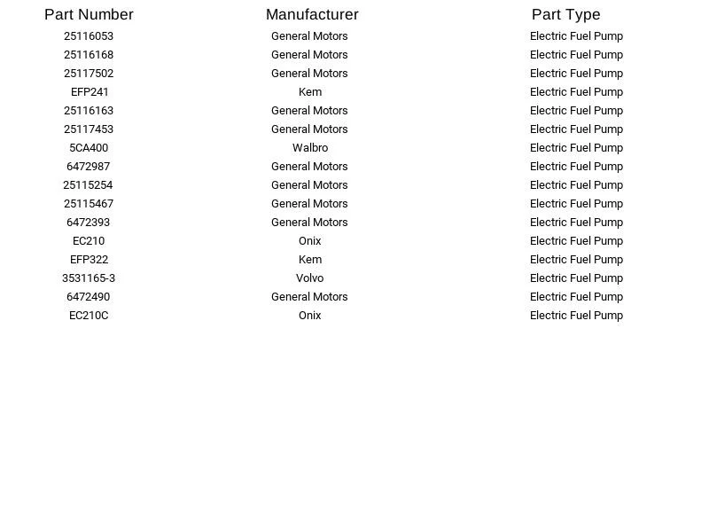 Bomba de combustible eléctrica Delphi FE0324 para Volvo Pontiac Chevrolet 740 6000 1985-1996 Foto 3 de 4