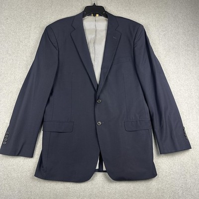 Brooks Brothers Explorer Suit Jacket Mens 42L Blue Wool Madison Fit Stretch READ