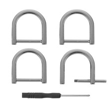 D-Rings Screw in Shackle, 4Pcs 20mm U Shape D Ring for Purse Bag DIY, Black