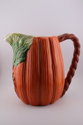 Fitz & Floyd Omnibus 1989 2 QT Pumpkin on Vine Pitcher In Original Box