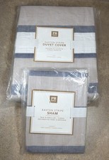 Pottery Barn Teen Twin Duvet Cover Sham Easton Stripe 100 Cotton NEW
