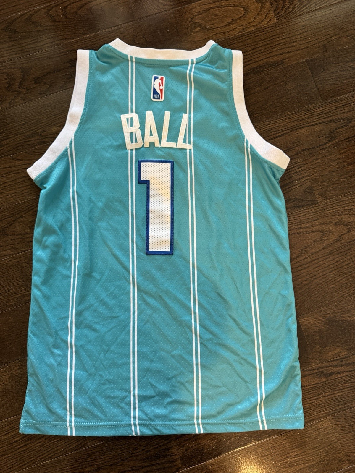 Jordan Charlotte Hornets Ball #1 NBA Swingman Jersey Teal M thumbnail 2