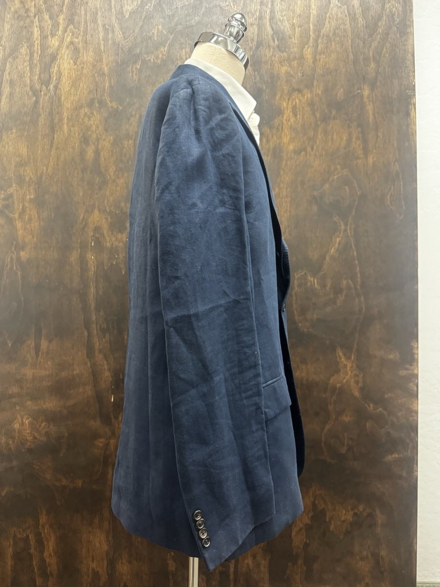 Polo by Ralph Lauren Vintage Made in Italy Navy Linen Jacket Size