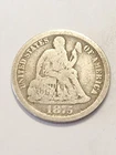 1875 CC VG+ Seated Liberty Dime Below Bow Rare