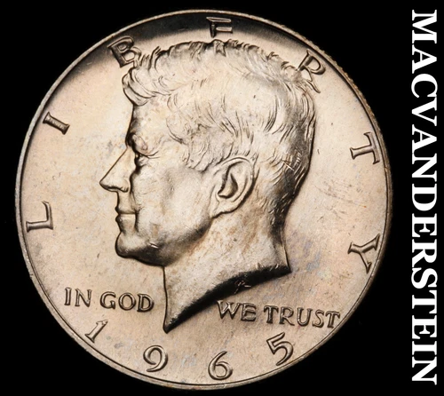 1965 Silver Kennedy Half Dollar - Choice Gem Brilliant Unc  Lustrous  #G9220