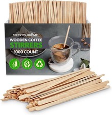 1000 Count Wooden Coffee Stir Sticks, Bulk Wood Stirrers for Coffee and Tea