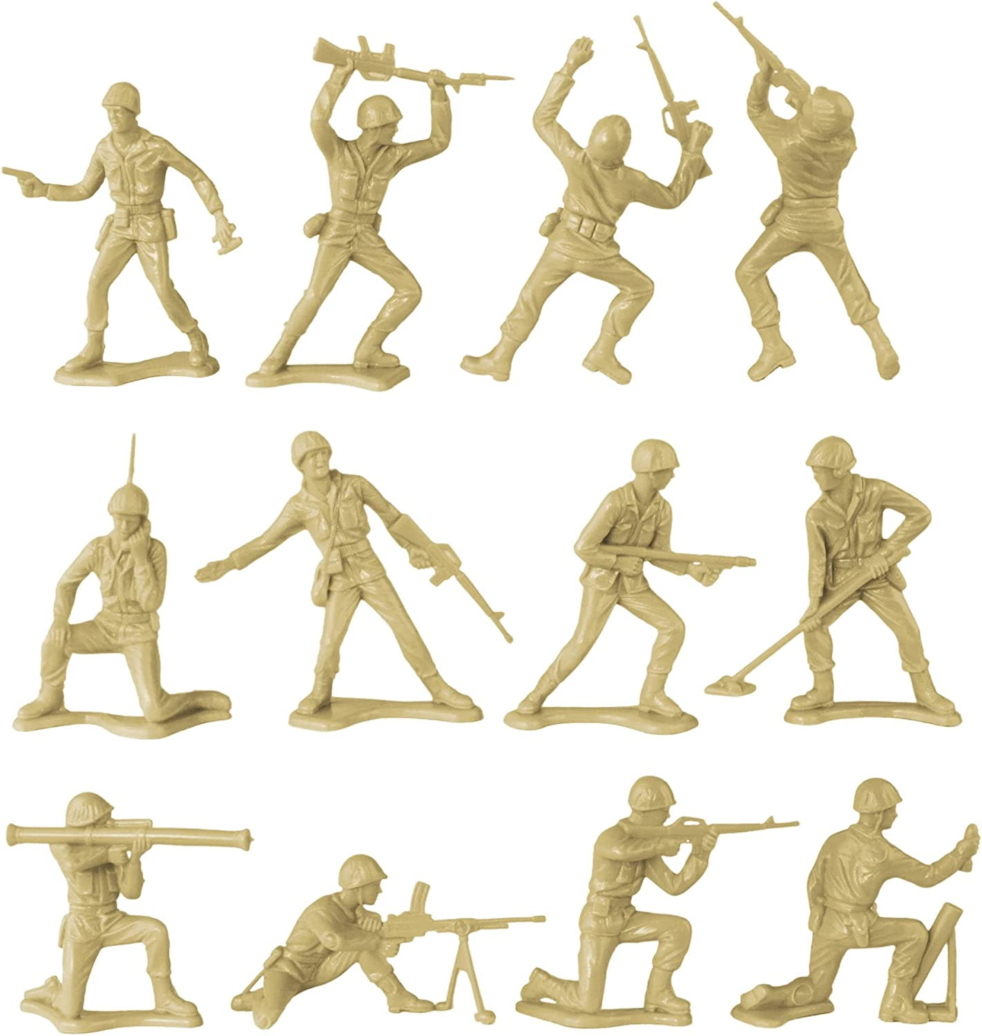 Timmee Plastic Army Men - OD Green Vs Tan 100Pc Toy Soldier Figures Made in USA
