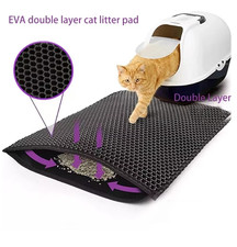 30X45CM Pet Cat Litter Mat Double Layer Litter Box Mat Non-slip Sand Cat