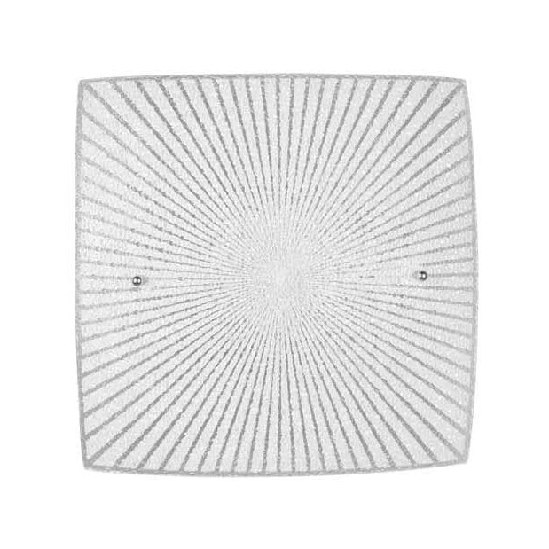 TRIO LEUCHTEN - PLAFONIERA QUADRATA ELISA 40x40CM VETRO DECORATO E GRANIGLIA DI