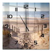 Glasuhr Glas-Wanduhr Mit Leisem Uhrwerk KüStendüNen Schwarze Zeiger 60X60 Cm