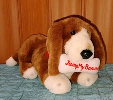 Vintage Dakin BASSET HOUND Puppy Dog JUMP MY BONES Plush Stuffed Laying 1986  C