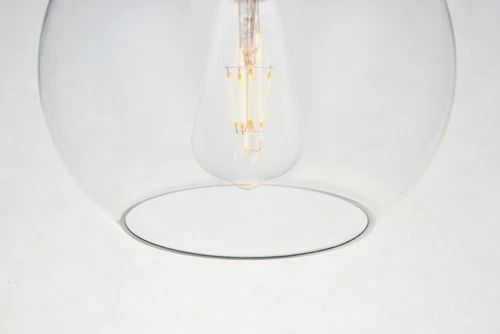 Elegant Lighting LD2204 Baxter 8"W Semi-flush Globe Ceiling - Brass - Picture 10 of 12