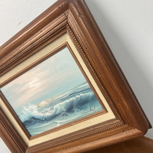 Vintage Framed And Signed, Original Artwork Painting Ocean Seascape Waves - Picture 2 of 9