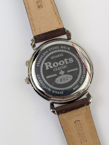 Vtg UNTESTED NOS Men's Roots Canada Watch Leather Strap Band Beaver Dial 37mm - Picture 7 of 8
