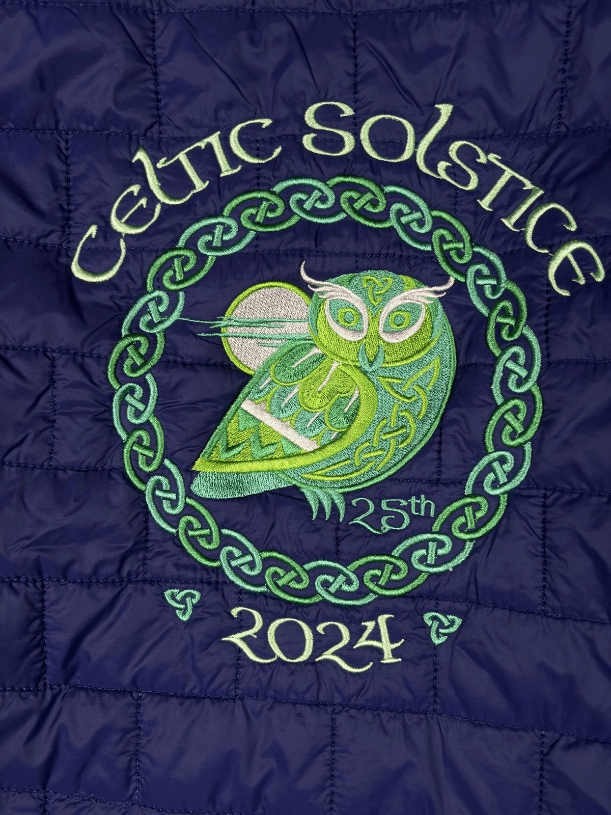 Celtic Solstice Five Miler Vest Mens Large Navy Quilted Puffer Full Zip 2024 image 8