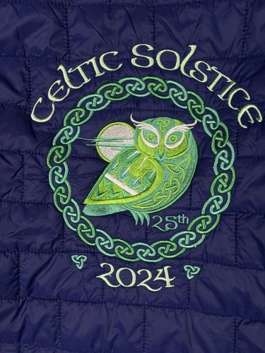 Celtic Solstice Five Miler Vest Mens Large Navy Quilted Puffer Full Zip 2024 image 8
