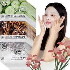 Premium Essence Korean Face Mask Sheets Mix Set Skin Care (3types×10ea) 30pcs