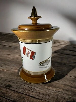 Pot A Tabac Vintage En Céramique Avec Couvercle Signé - Photo 1/4