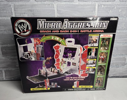 WWE Jakks Micro Aggression Backstage Crash & Bash Battle Arena Playset New