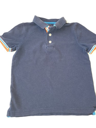 Boys Mini Boden Pique Polo Shirt Lot size 6-7 blue white short sleeve - Picture 2 of 7