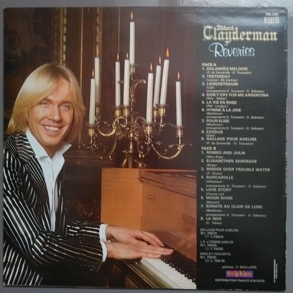  Richard Claytermen Disque Vinyle 33 Tours Richard Clayderman " Rêveries " 1979 - Photo 2/2