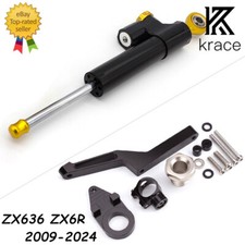 For Ninja ZX636 ZX6R 2009-2025 CNC Steering Damper Bracket Mount Kit Adjustable