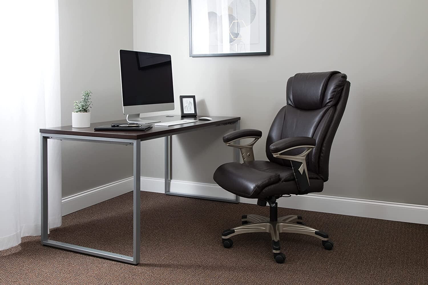 OFM Essentials Series&nbsp; Executive Bonded Leather Office Chair - Brown