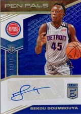 2019-20 Elite Pen Pals Blue #35 Sekou Doumbouya Auto /35 - NM-MT