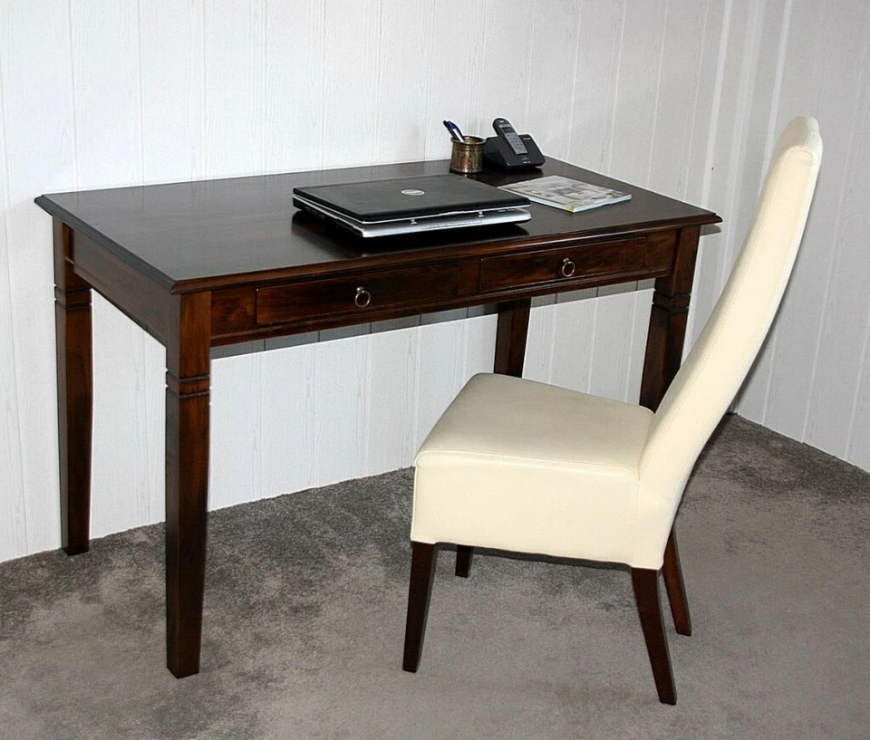 Massivholz Schreibtisch 130x64 Computertisch PC-Tisch braun kolonial nussbaum - Bild 3 von 4