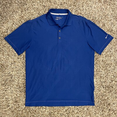 Nike Golf Tour Performance Polo Shirt Mens M Dri Fit Blue