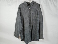 Chaps By Ralph Lauren Mens Medium Green Plaid Long Sleeve Button Dress Shirt