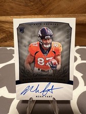 2019 Panini Flawless RC Noah Fant, 10/10 Rookie Shadow Signatures, Sapphire RC