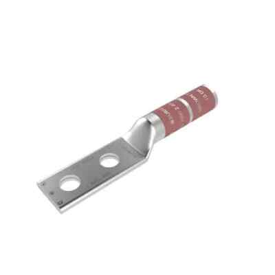Lug #2 AWG, 2-Hole, 1/4'' Stud, 3/8'' Spacing, IW, Brown YA2C2TC14E2 ***QTY 50***