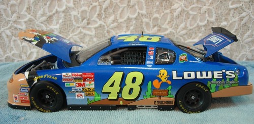 NASCAR Jimmie Johnson Looney Tunes Monte Carlo Blue Stock Car Die Cast 1:24 NEW - Picture 4 of 12