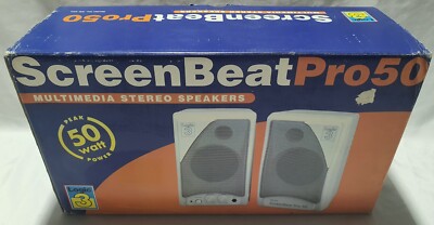 Retro Logic3 SB 250 ScreenBeat Pro 50 PC Multimedia Stereo Speakers 50 Watt NEW