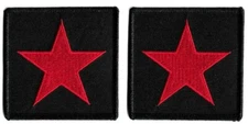 The Red Star on Black [Lot of 2] Logo Symbol Patch [Embroidered] Iron or Sew On