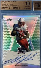 MELVIN GORDON 2014 Leaf Metal Draft Auto Prismatic Green 2/10 BGS PRISTINE 10/10