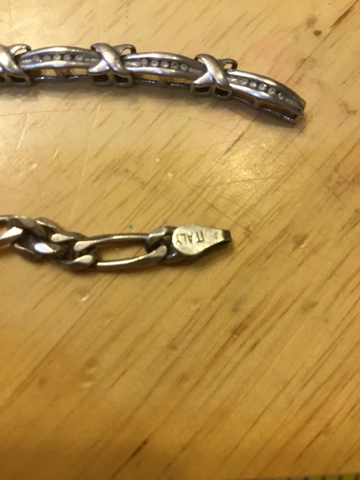 Lote roto de plata de ley 925 con diamantes de Jared $250 nuevo hecho en Italia Foto 3 de 4