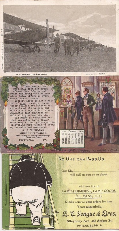  EARLY PENNSYLVANIA-  3 Postcards, nice...