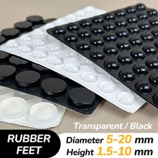 FEET Silicone SELF ADHESIVE Stick On Bumpers LARGE Clear, Black, White RUBBER