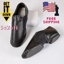 Professional Split Sole Jazz Shoes with Elastic Dance Shoes for Women and Men BK